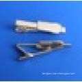 golden metal tie clips with groove can be printed logo